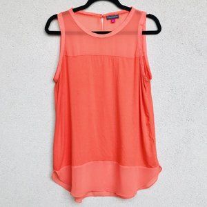 Vince Camuto Coral Orange Keyhole Tank Top Large